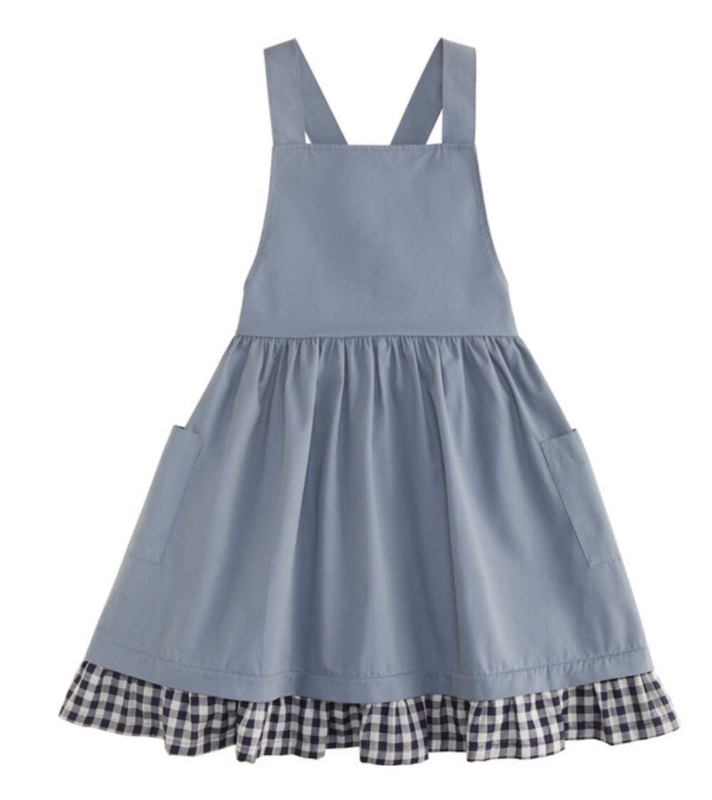 The Sunday Collective Backyard Apron Dress Girls SZ 6 Yrs NWT FlintStone Gingham
